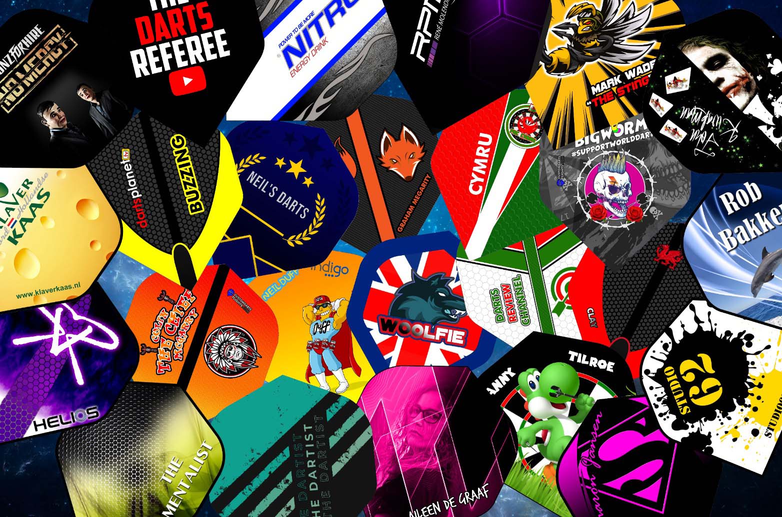 Custom flights 4sided printed 100 micron Helios dart supply